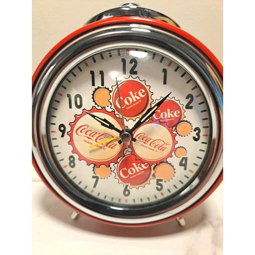 Fully working 1990's  Coca Cola Alarm Clock  w/ Second Hand-New Open Box
